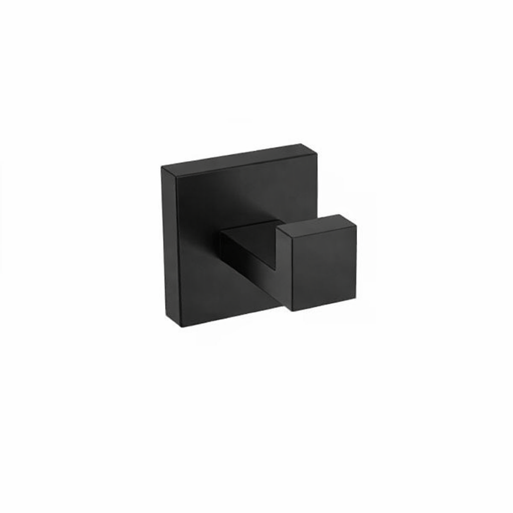 Matte black stainless steel robe hook, wall-mounted bathroom hook by MAX Faucets for towels and robes