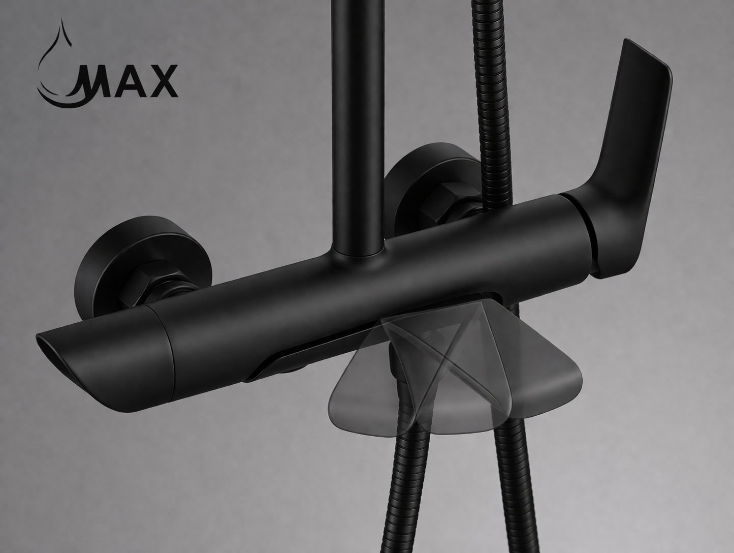360 degree swinging tub spout matte black shower system MAX Faucets