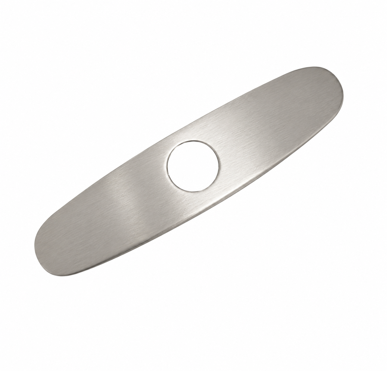 MAX Faucets 10 inch brushed nickel faucet deck plate front view