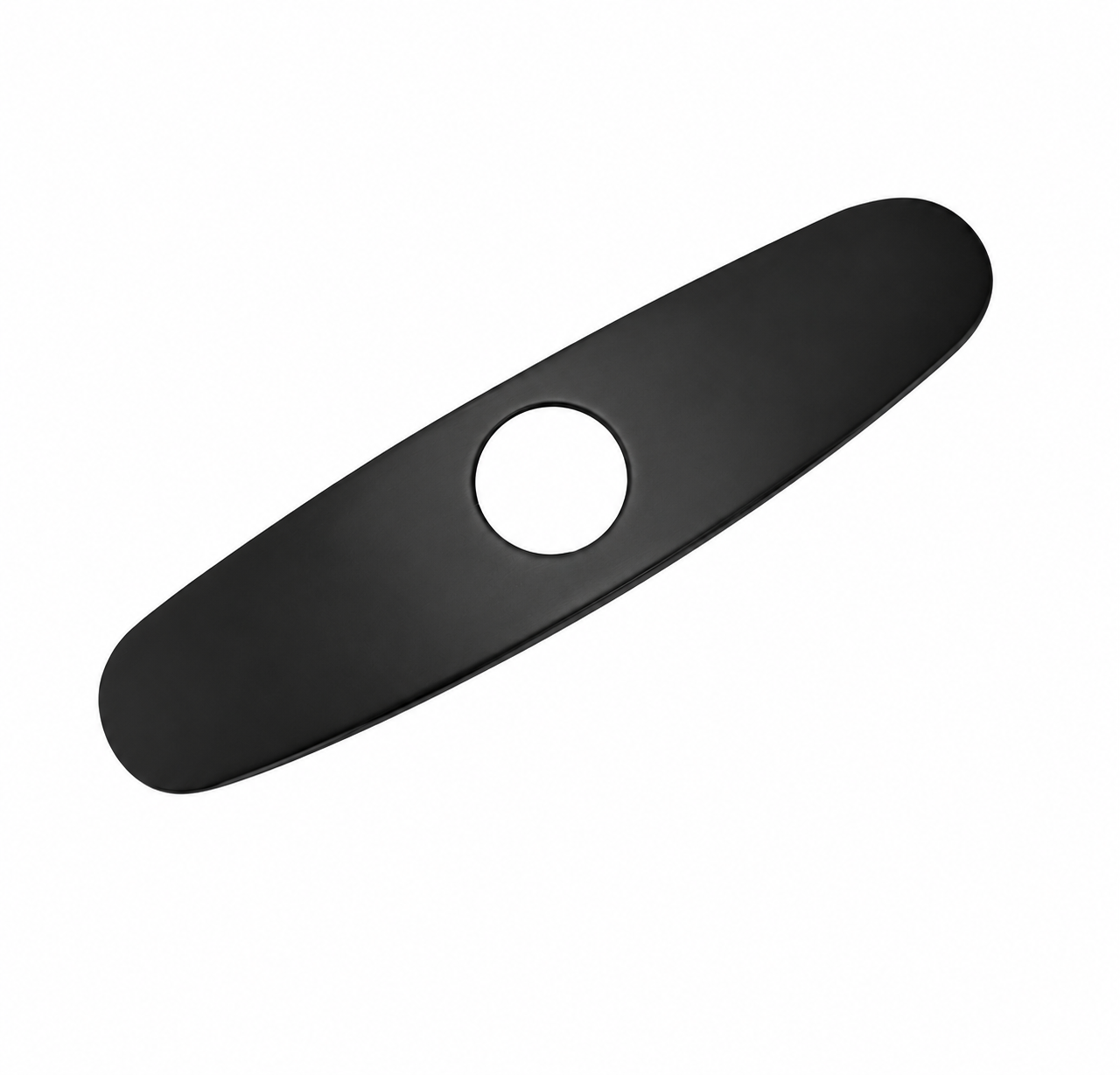 MAX Faucets 10 inch matte black faucet deck plate front view