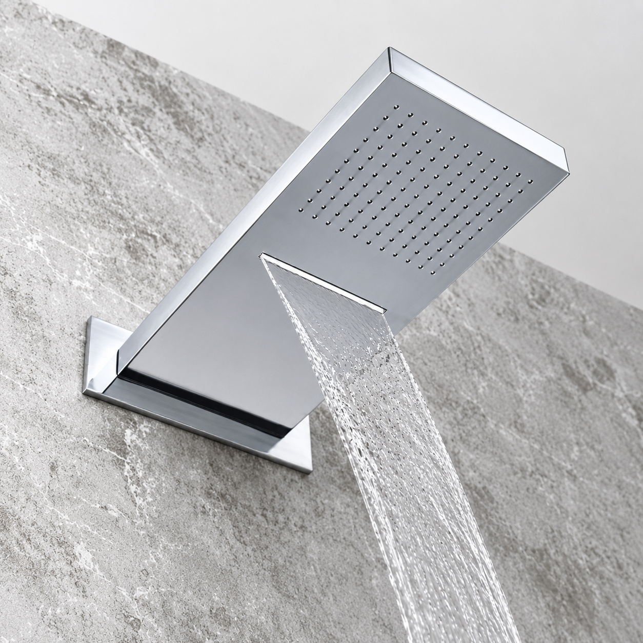 MAX Faucets 22-inch chrome waterfall shower head with powerful high-pressure water flow