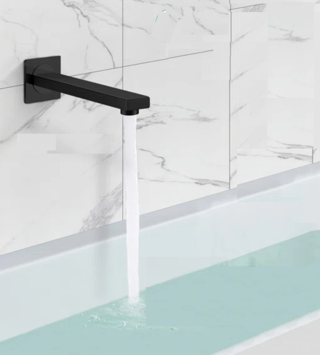 MAX Faucets 7 inch tub filler spout matte black wall mounted bathtub faucet YM-075-MB