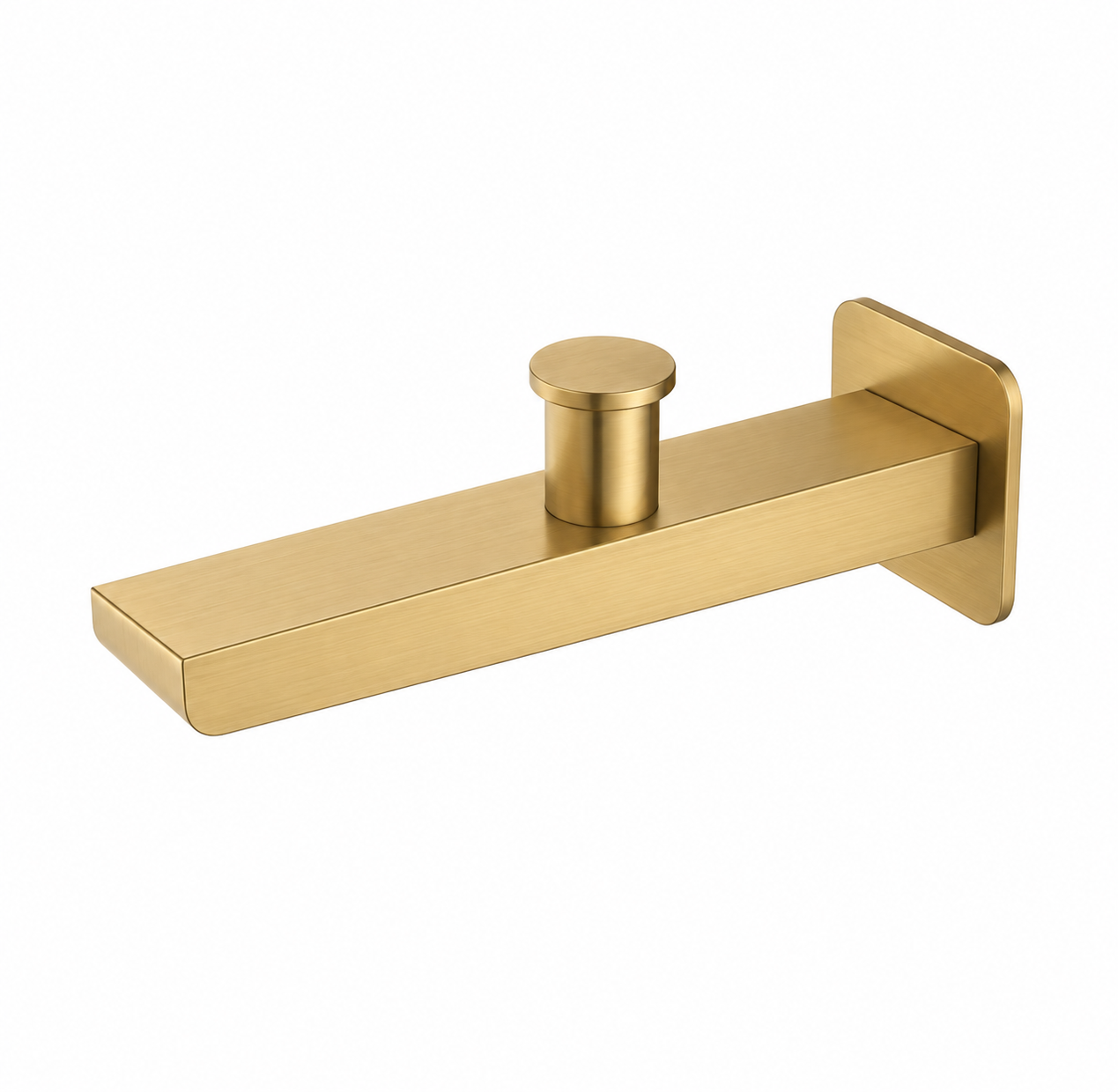 Gold door handle on a white background