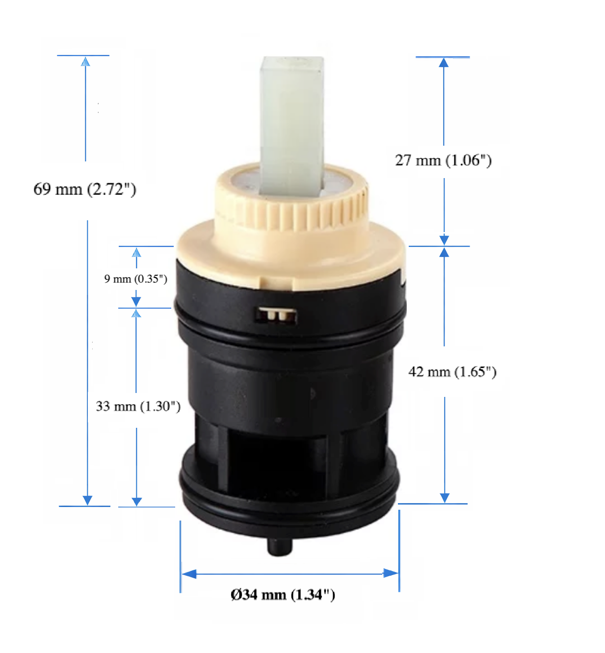 MAX Faucets 42x34mm replacement ceramic cartridge for single handle faucet