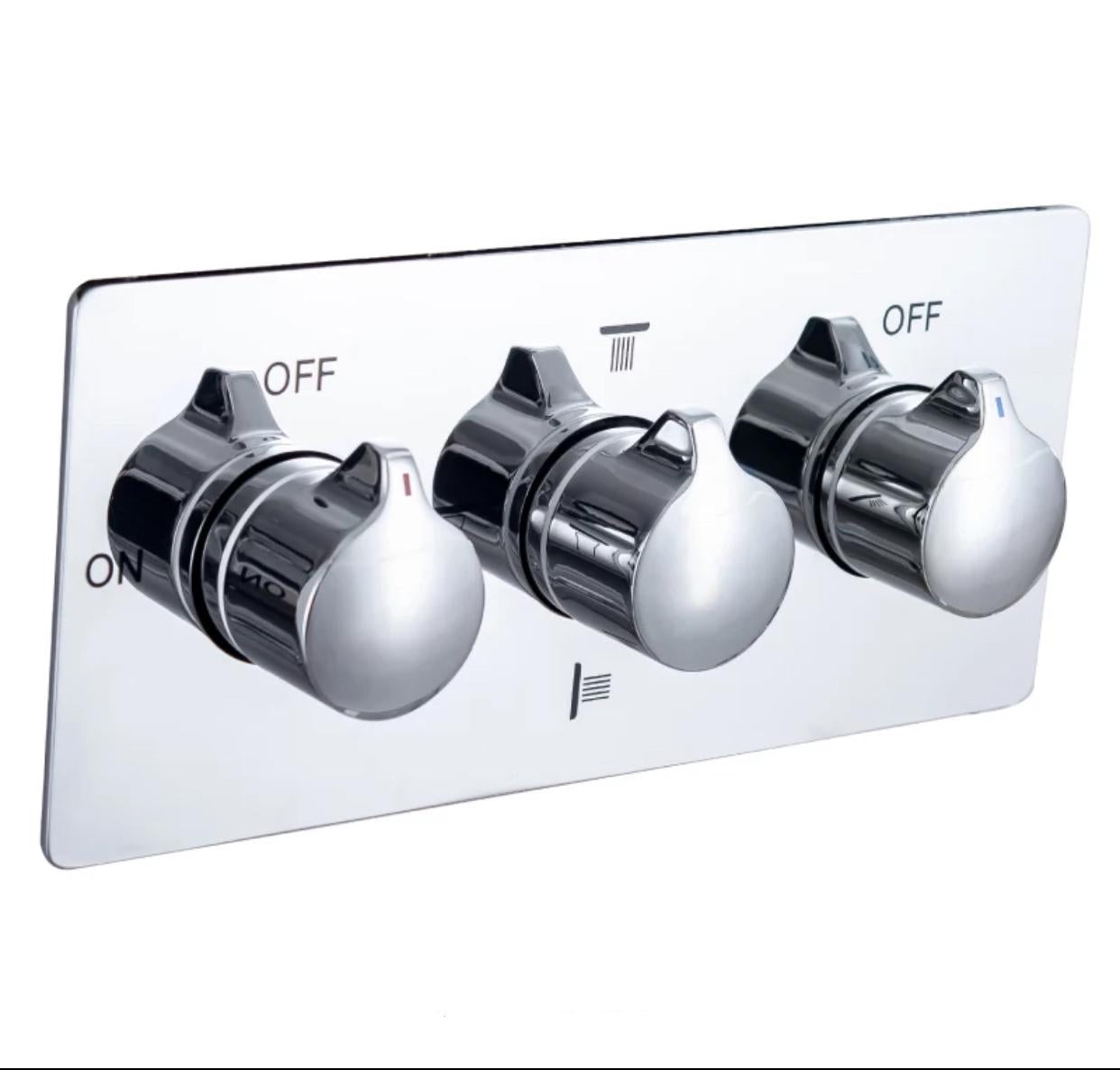 MAX Faucets Chrome shower control panel with  pressure balance valve and function selector knob b