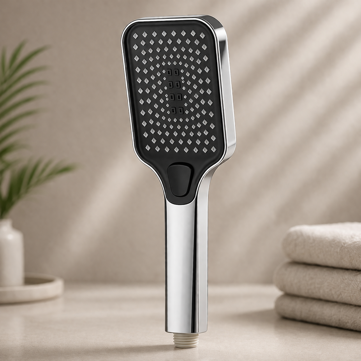 Chrome square handheld shower with four spray modes by MAX Faucets