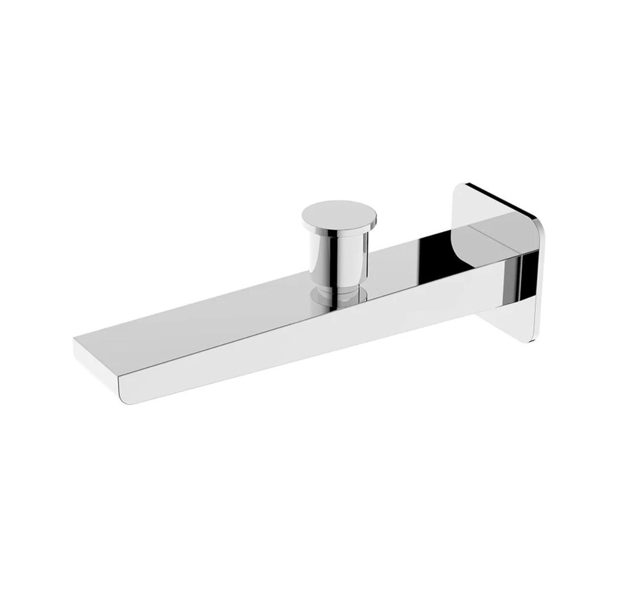 Chrome wall-mounted faucet on a white background