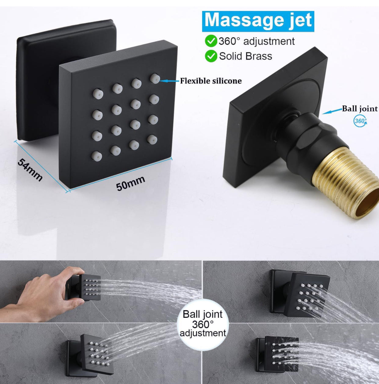 MAX Faucets shower system featuring body spray jets