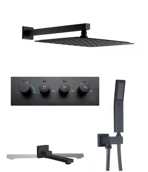 MAX Faucets | Thermostatic Shower System Set – 3 Functions with Knobs