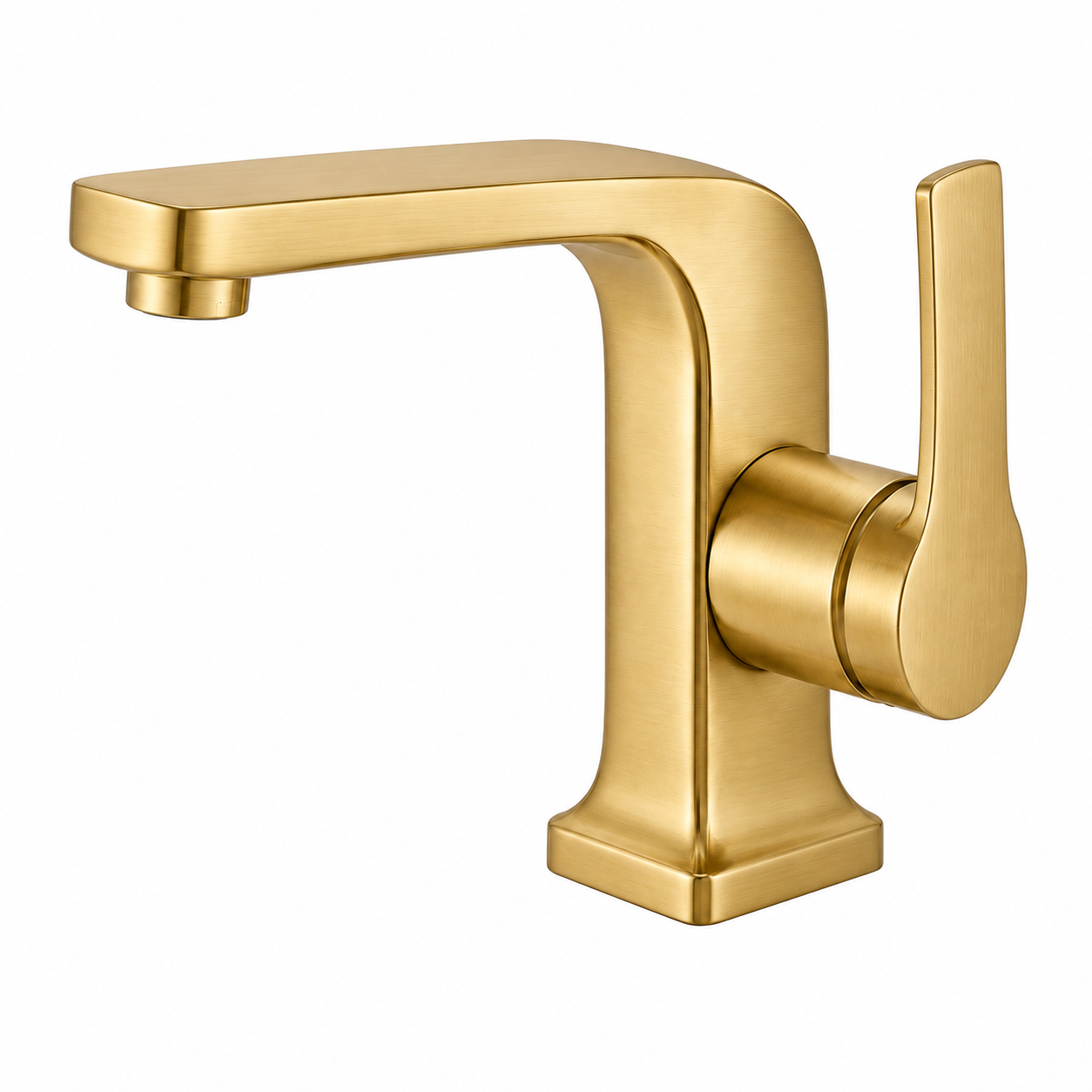 MAX Faucets ultra-modern bathroom faucet in brushed gold finish