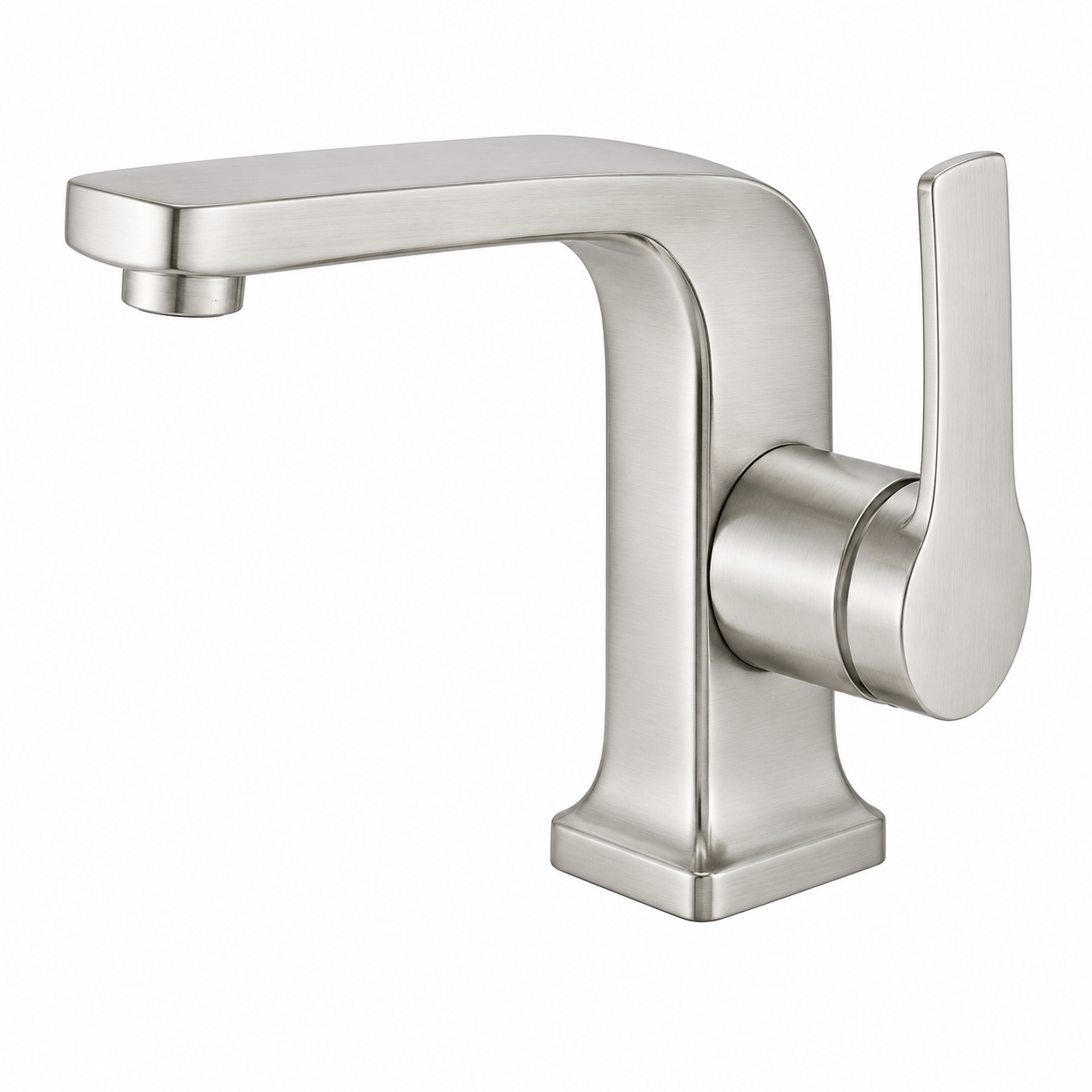 MAX Faucets ultra-modern bathroom faucet in brushed nickel finish