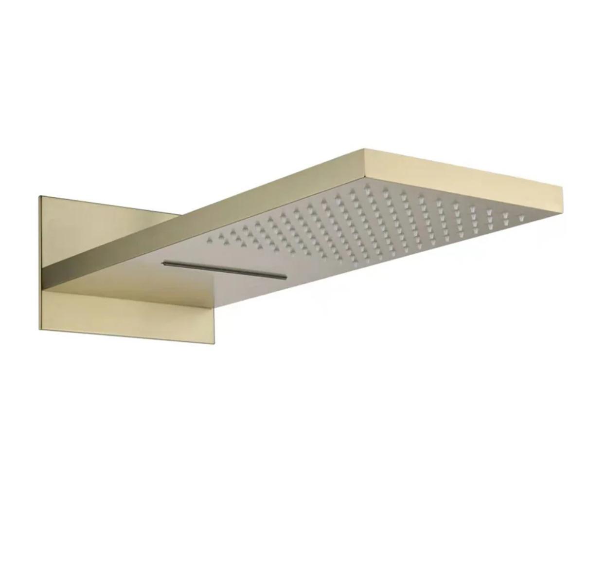 Close-up of anti-clog self-cleaning silicone nozzles on MAX Faucets brushed gold shower head