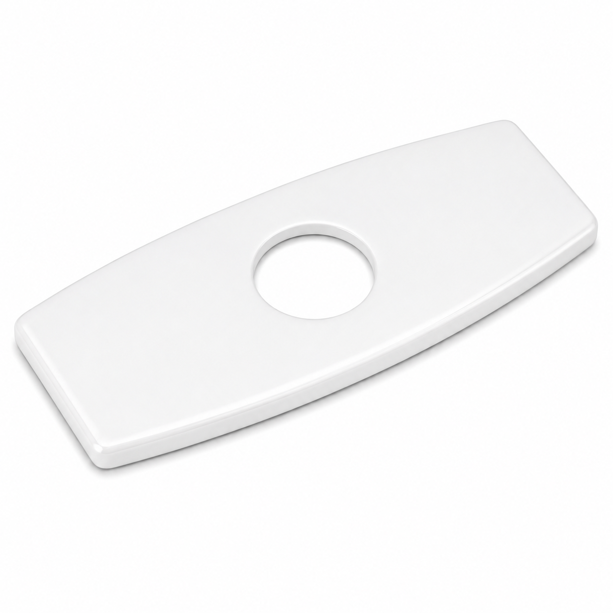 MAX Faucets 6.5 inch white faucet deck plate for bathroom sink