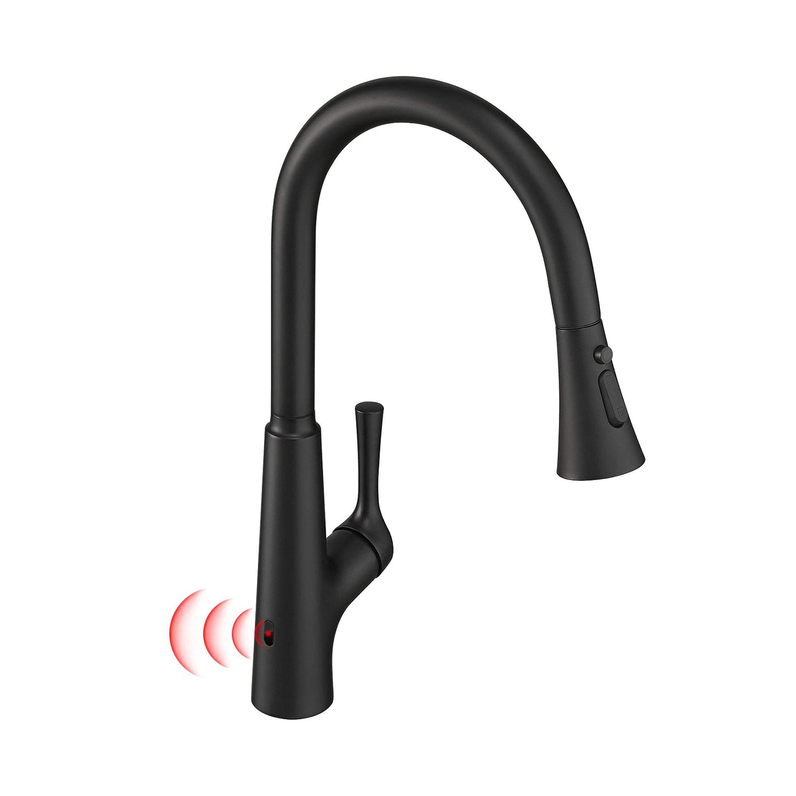 MAX Matte Black Touchless Kitchen Faucet Dimensions – 17.75-inch High Arc Spout