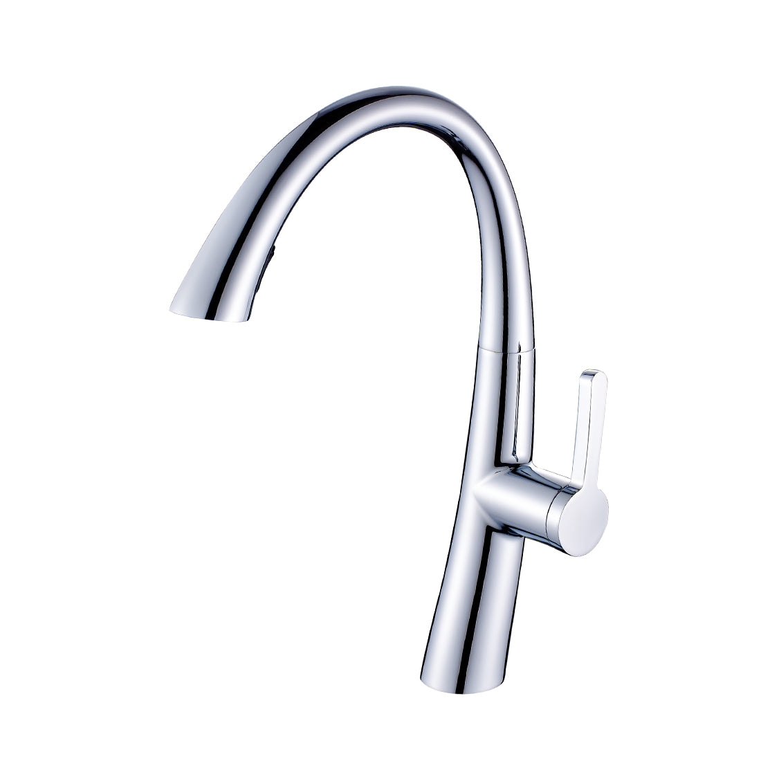 Modern kitchen featuring MAX Faucets chrome pull-out kitchen faucet