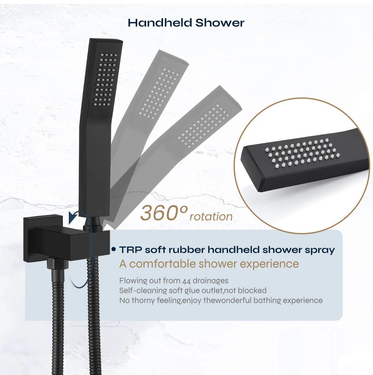 MAX Faucets | moveble-handhild-matte balck 