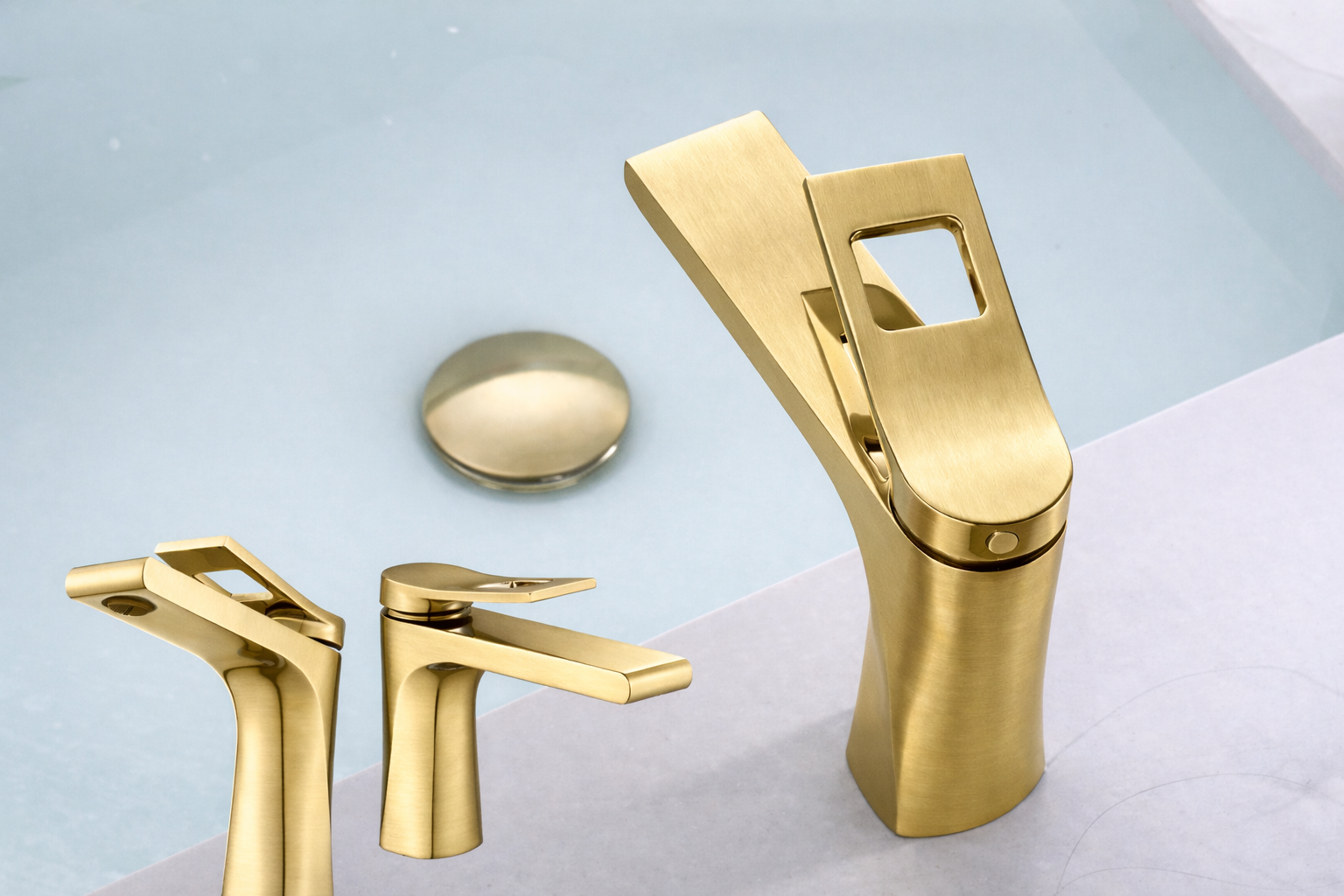 Modern brushed gold bathroom faucet design – MAX Faucets MW-1906-BG