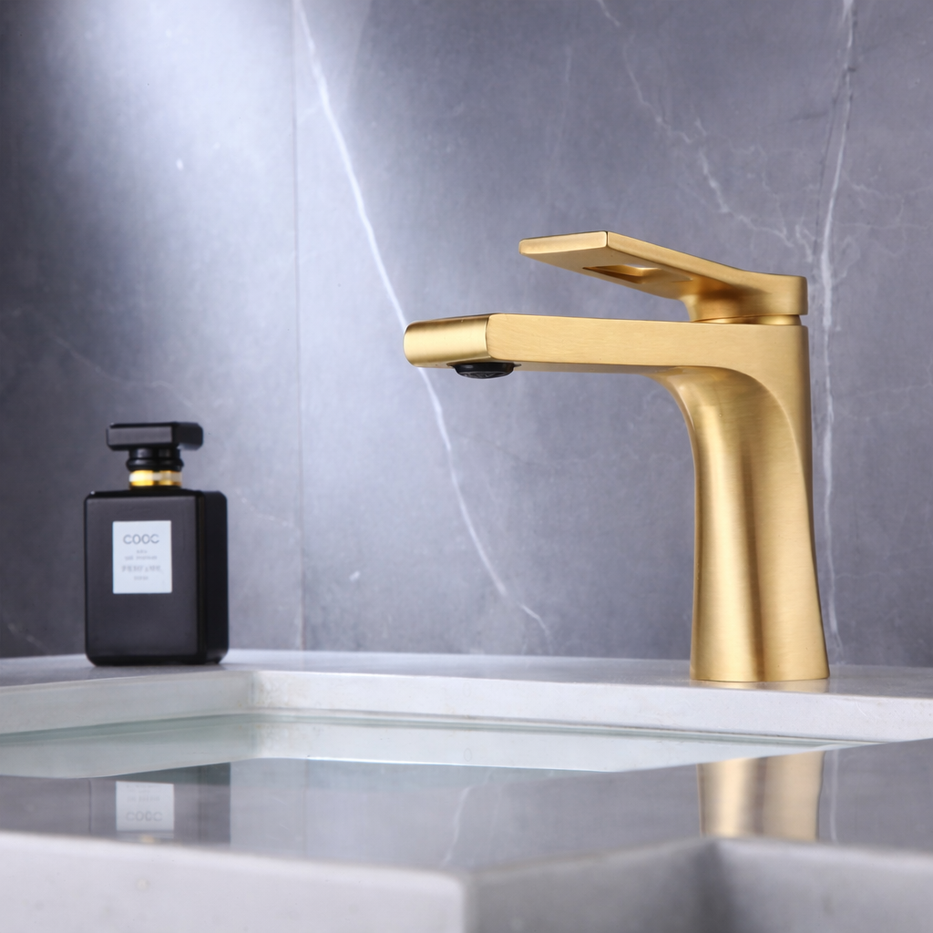 Brushed gold single-handle bathroom faucet MW-1906-BG by MAX Faucets