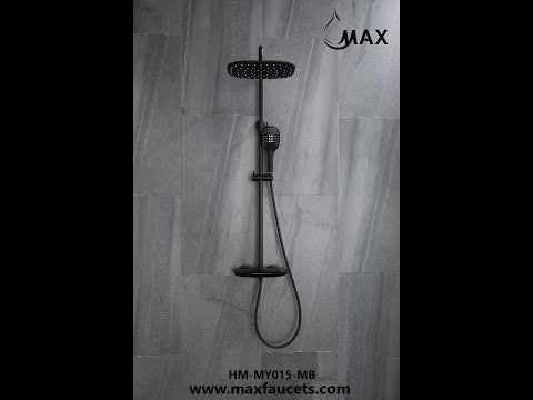 Chrome Thermostatic Shower System with Waterfall Tub Spout – 3 Function Rain Shower Set for Shower or Bathtub | MAX Faucets