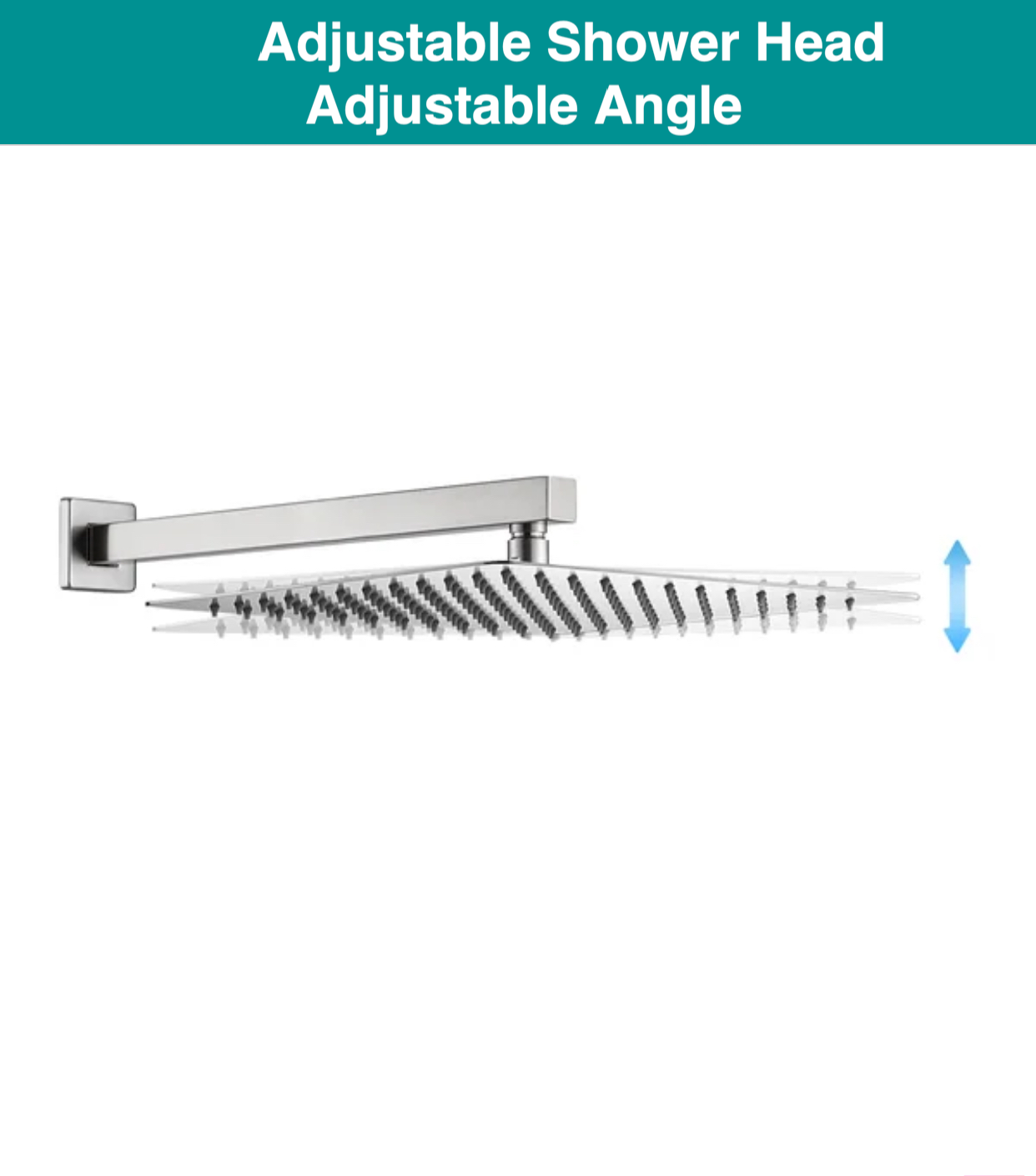 Brushed nickel rainfall shower head for modern luxury bathrooms