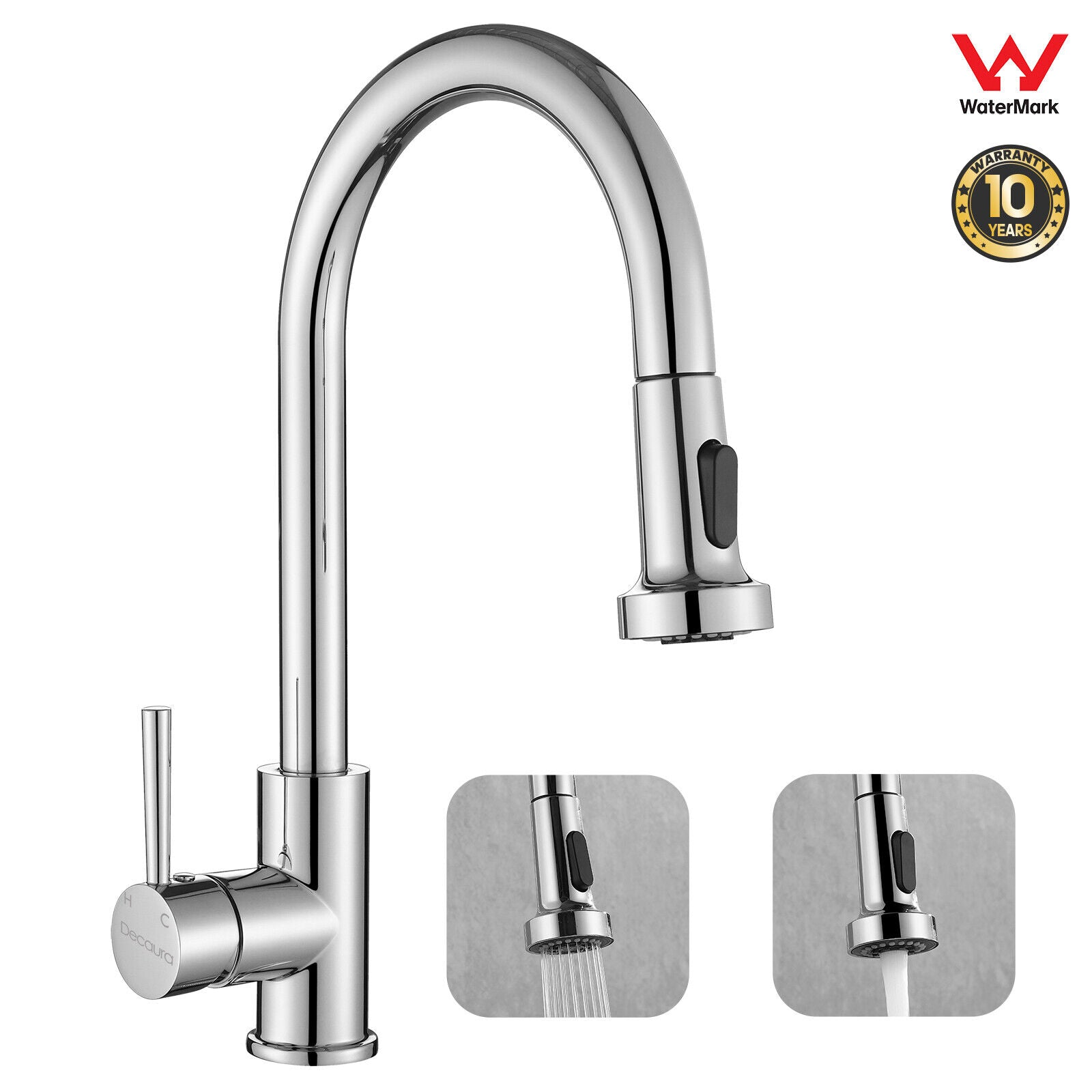 Single Handle Pull-Out Kitchen Faucet Chrome Finish
