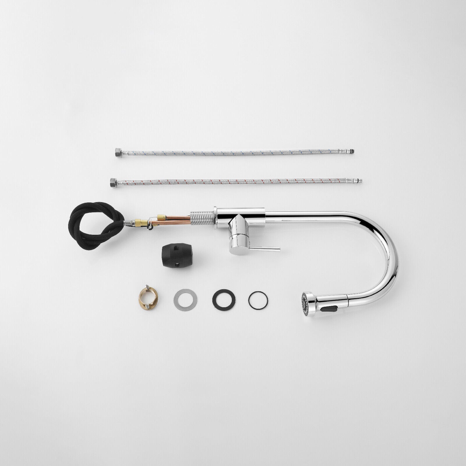 Single Handle Pull-Out Kitchen Faucet Chrome Finish