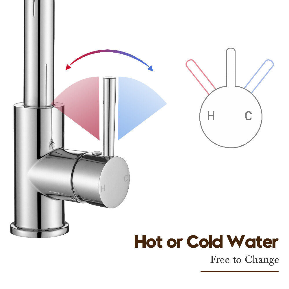 Single Handle Pull-Out Kitchen Faucet Chrome Finish