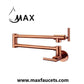 Pot Filler Faucet Double Handle Commercial Wall Mounted 26" With Accessories Rose Gold Finish