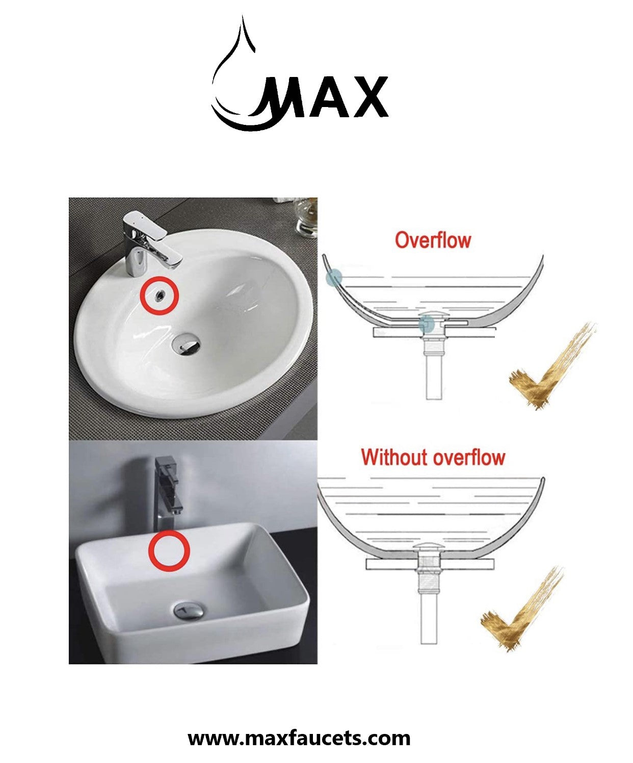 MAX Faucets | Solid Brass Pop-Up Bathroom Sink Drain Without Overflow – Brushed Nickel Finish