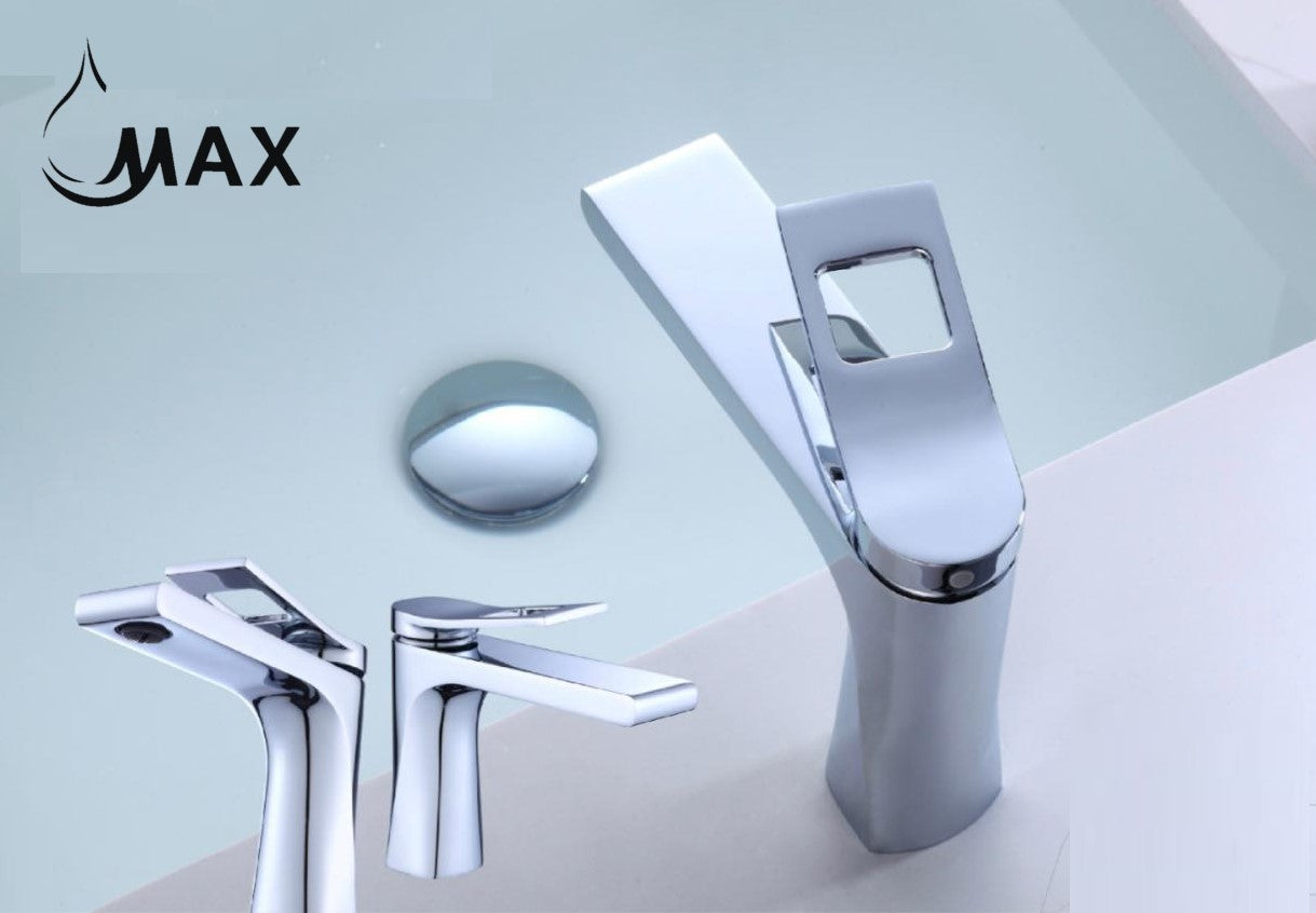 Elegance Bathroom Faucet Modern Design Chrome Finish