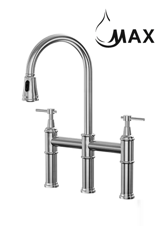 Two-Handle Kitchen Faucet Pull-Out Three Functions