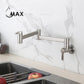 Pot Filler Faucet Double Handle Classic Wall Mounted 20" With Accessories Brushed Nickel Finish
