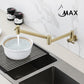 Pot Filler Faucet Double Handle Classic Wall Mounted 20" With Accessories Brushed Gold Finish