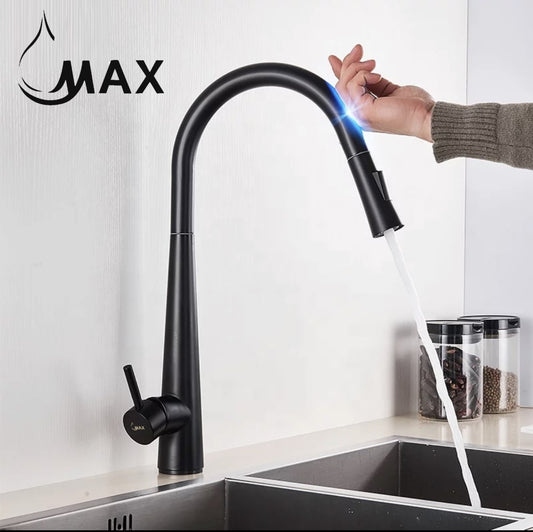 Smart Touch Kitchen Faucet Pull-Out 18" Matte Black Finish