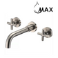 Wall Mounted Bathroom Faucet Double Handle With Rough-in Valve Brushed Nickel Finish