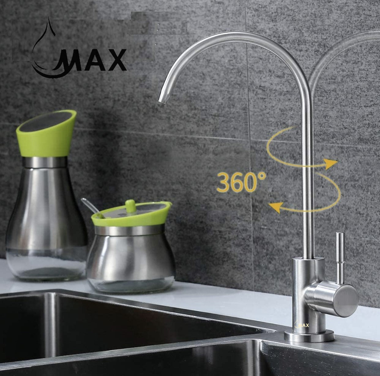 Water Filter Faucet Single Handle Non-Air-Gap Drinking Water Beverage Faucet Brushed Nickel Finish