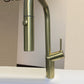 Kitchen Faucet Gooseneck New-Arc Elegant Design Pull-out 16" Brushed Gold