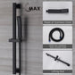 Square Single-Setting Slide Bar Hand Shower In Matte Black Finish