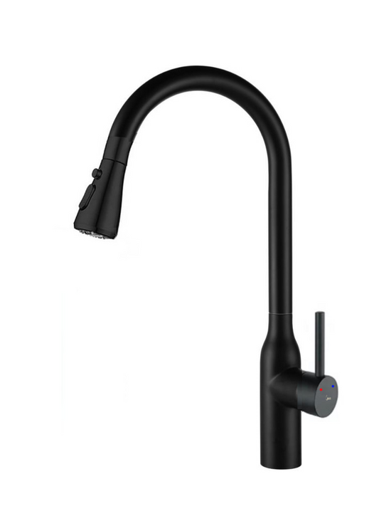 High-Arc Single Handle Pull-Out Kitchen Faucet 18" Matte Black