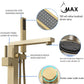 Brushed Gold Tub Filler Faucet Floor Mounted Single Handle With Rough-In And Handheld