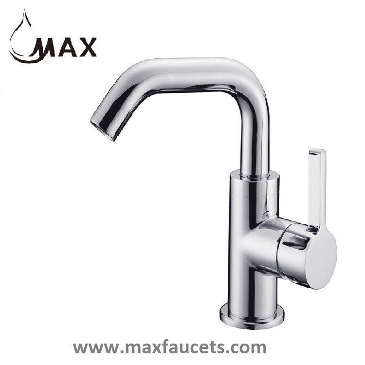 Swivel Side Handle Bathroom Faucet In Chrome Finish