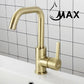 Swivel Side Handle Bathroom Faucet In Brushed Gold Finish