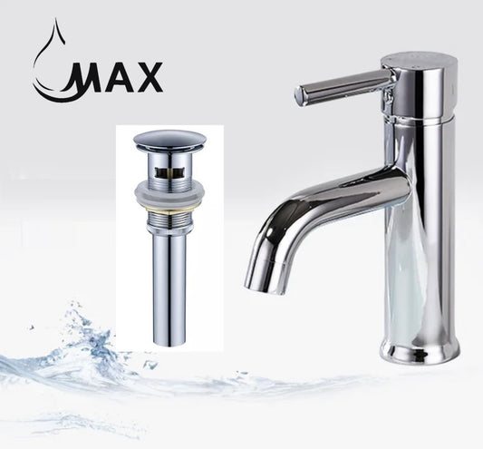 Single Handle Bathroom Faucet With Pop-UP Drain Chrome Finish