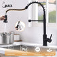 Smart Touch-Less Kitchen Faucet Pull-Out Spring Spout 20" Matte Black Finish