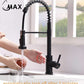 Smart Touch-Less Kitchen Faucet Pull-Out Spring Spout 20" Matte Black Finish