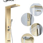 Waterfall Shower Panel System with 2 Massage Jets and Handheld Brushed Gold