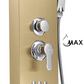 Waterfall Shower Panel System with 2 Massage Jets and Handheld Brushed Gold