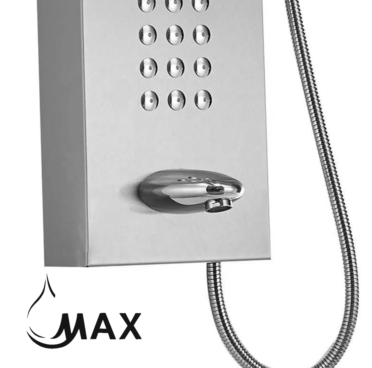 Waterfall Shower Panel System with 2 Massage Jets and Handheld Brushed Nickel