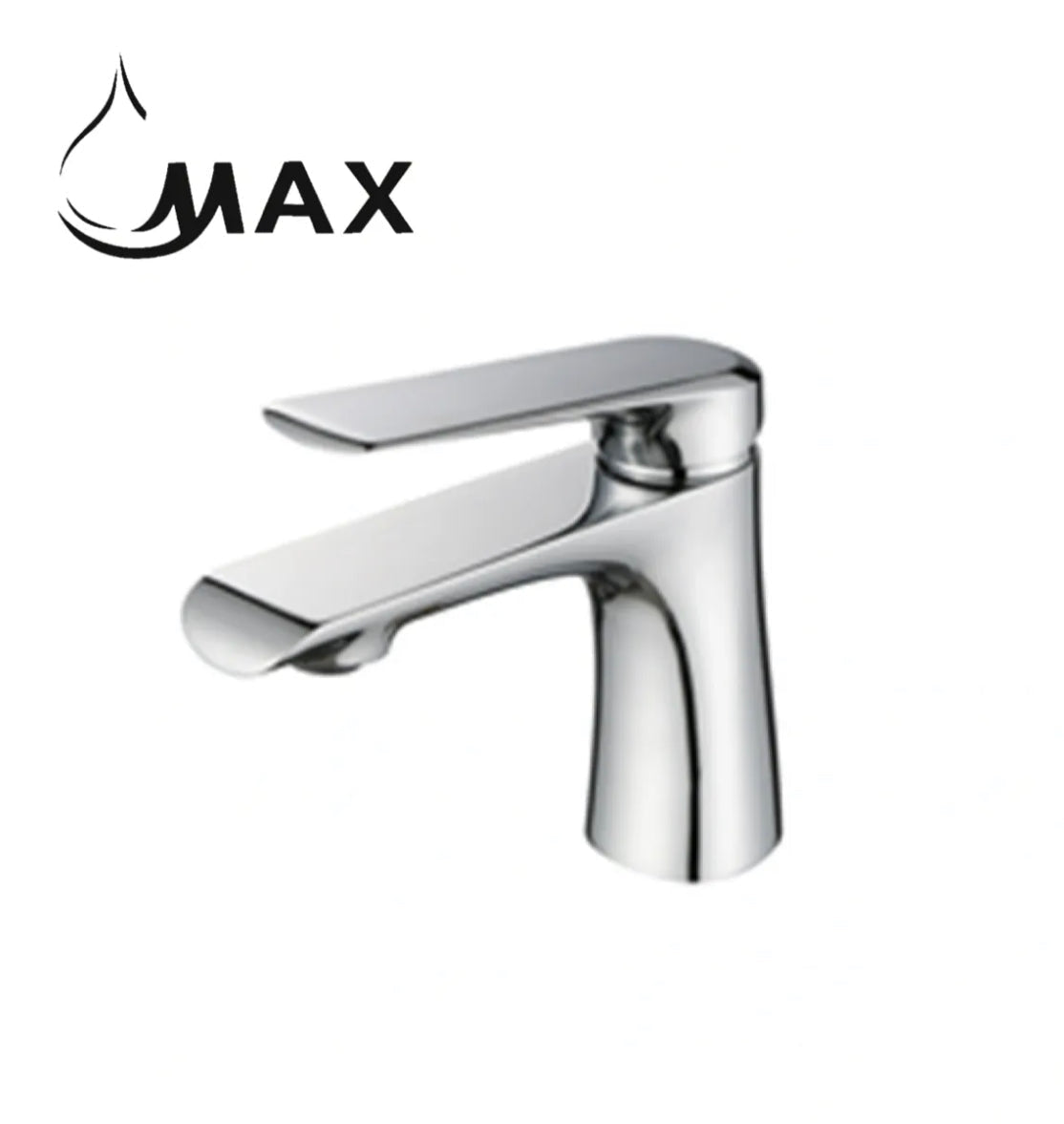 Chrome faucet with MAX branding on a white background
