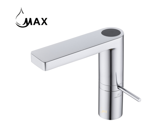 Smart Digital Screen Side Handle Bathroom Faucet Chrome / White Finish